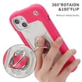 thumbnail image 5 of Double Ring Kickstand Case for iPhone 14 Plus for Women Girls, Rugged Hybrid Heavy Duty 3 in 1 phone Case Soft Silicone Hard PC Full Armor Protective Case for iPhone 14 Plus, Rose, 5 of 6