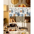 thumbnail image 3 of Valances for Windows, Thanksgiving Fall Blue Pumpkin Sunflower Rod Pocket Short Window Valance Curtains Holiday Window Treatment for Kitchen Living Room Bathroom, 54"x18", 3 of 6