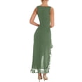 thumbnail image 2 of Coduop Women Sleeveless Tank Dress Crew Neck Lace Patchwork High Slit Maxi Long Bodycon Dress, 2 of 4