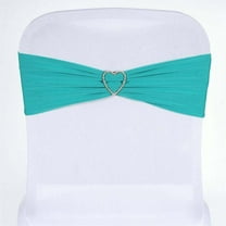 Efavormart 5pcs Turquoise Spandex Chair Sash, Elastic Band Sashes Fitted chair tie for wedding Event Banquet Decor