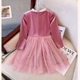 thumbnail image 5 of HuaAngel Girls Lace Velvet Ruffle Collar Mesh Long Sleeve Dress X206 Sizes 5-12, 5 of 6