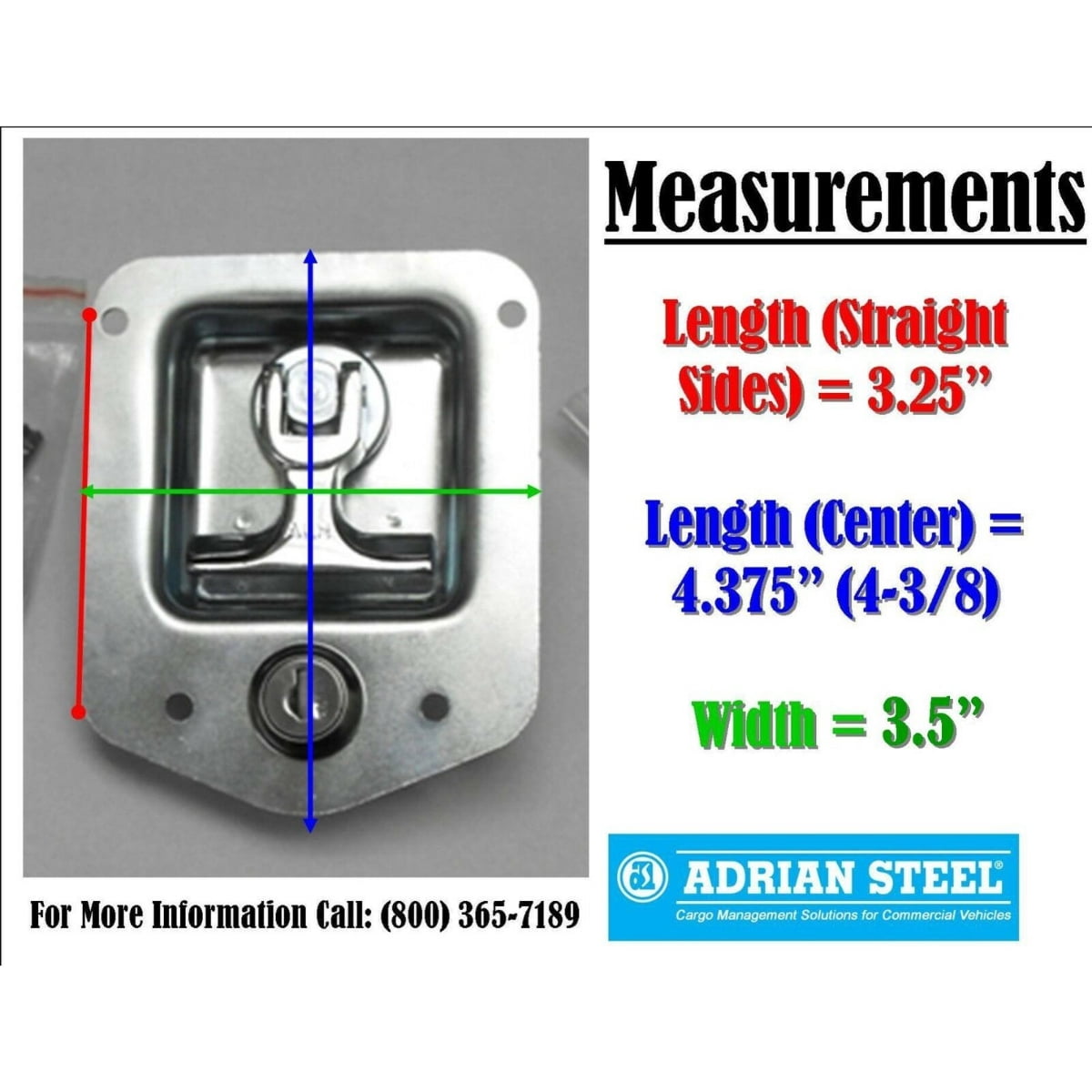 Adrian Steel 21000-0, Locking T-handle Latch w/Keys, For Adrian Steel Door Kits