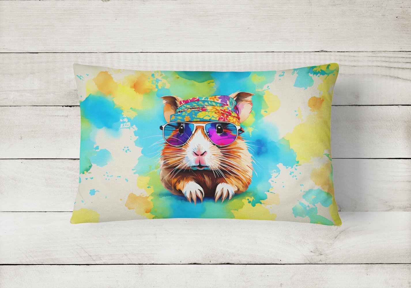thumbnail image 2 of Hippie Animal Guinea Pig Throw Pillow 12 in x 16 in, 2 of 4