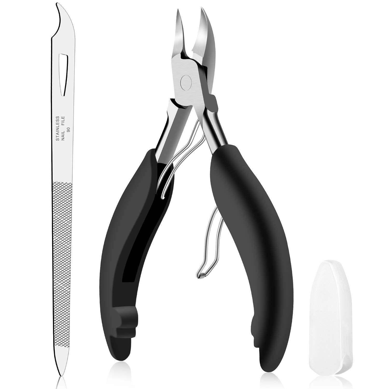 Toenail Clipper for Ingrown or Thick Nails- Toenails Trimmer and Professional Podiatrist Toenail Nipper for Seniors with Surgical Stainless Steel Super Sharp Blades Lighter Soft Handle&amp