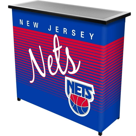 New Jersey Nets NBA Hardwood Classics Portable Bar, Pop-Up Drink Station Patio, Garage or Man Cave Accessories - Royal Blue, Red, White