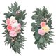 thumbnail image 2 of 2 piezas de flores de arco de boda, hojas , botín de flores de imitación hecho a mano, cartel de bienvenida rústico, decoración para pared, Rosa mayimx Corona colgante de puerta principal, 2 of 9