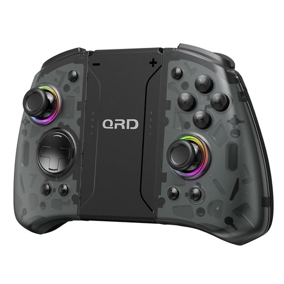 QRD Stellar T5 Wireless Joypad for Nentindo Switch/Lite/Oled, Switch Controllers with Hall Effect Joystick 8 Colors LED Light Programmable turbo & Macro