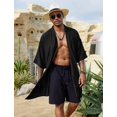 thumbnail image 2 of COOFANDY Men's Long Cardigan Cotton Kimono Robe Lightweight Casual Beach Drape Cape, 2 of 6