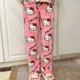 thumbnail image 4 of Sanrio Hello Kitty pantalones de pijama Coral de lana pantalones suaves mujeres Casual pantalones de casa Kawaii Anime dibujos animados regalo de cumpleaños, 4 of 5