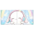thumbnail image 2 of Cinnamoroll Sit on Cloud Wear Headphone Acrylic Pencil Pen Holder Cup 4 Compartments Desktop Organiser 7.87"x2.78"x3.54", 2 of 7