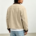 thumbnail image 4 of Bosfbaoi Cropped Work Jacket for Men Contrast Corduroy Collar Button Down Casual Coat with Patch Pockets, 4 of 8
