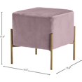 thumbnail image 4 of Meridian Furniture Isla Contemporary Velvet Ottoman/Stool in Pink, 4 of 4