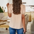 thumbnail image 7 of Turilly Womens Blouses And Tops Dressy New Style Women's Spring/Summer Temperament Casual Solid Color Short Sleeved Top, 7 of 7