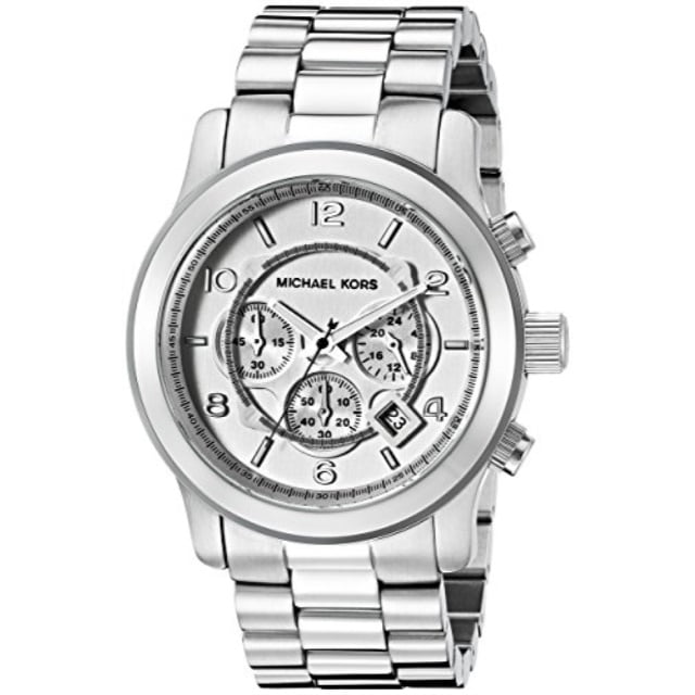 runway silver-tone watch mk8086 