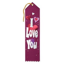 Pack of 6 Purple "I Love You Award" School Award Ribbon Bookmarks 8"
