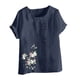 thumbnail image 4 of Camisetas de Manga Corta para las Mujeres Impreso Botón de Manga Corta Camiseta Blusa Poliéster, Ropa Casual Mirar Superior para las Mujeres, 4 of 4