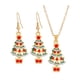 thumbnail image 5 of Conjunto de collar y pendientes navideños Joyas navideñas Pendientes colgantes Delicados Árbol, 5 of 9