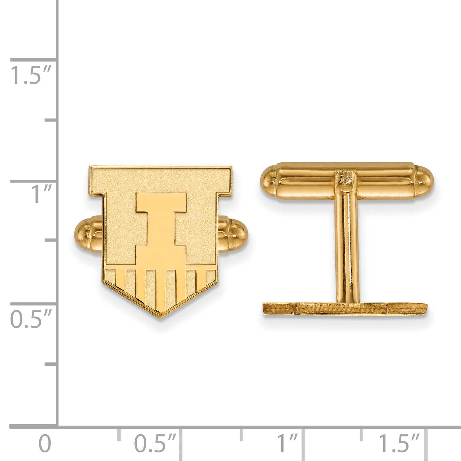 14k Yellow Gold Logoart University Of Illinois Cuff Link - image 2 of 3