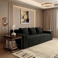 thumbnail image 2 of 71" Modern Corduroy Loveseat Sofa with Memory Foam Cushions for Living Room, Bedroom and Apartment, Black, 2 of 8
