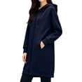 thumbnail image 6 of Atogsazn Women's Zip Up Hooded Jacket Casual Drawstring Long Sleeve Hoodies Fall Winter Tops Outerwear Navy M Fashion, 6 of 9