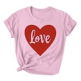 thumbnail image 3 of BiZtdJrK Weekly Sales Valentine's Day Heart Shirts for Women 2025 Fashion Letter Graphic Print Tees Tops Loose Casual Crew Neck Short Sleeve Blouse Pink S, 3 of 6