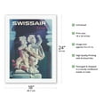 thumbnail image 2 of Europe - Swissair - Vintage Airline Travel Poster by Nikolaus Schwabe c.1961 - Bamboo Fine Art 290gsm Paper Print (Unframed) 18x24in, 2 of 4
