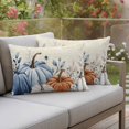 thumbnail image 4 of Orange Blue Pumpkins Fall Outdoor Pillow Covers 20"x12" Set of 2,Waterproof Throw Pillow Covers for Patio Furniture,Thanksgiving Vintage Botanical Decorative Cushion Pillowcases for Garden Couch Sofa, 4 of 9