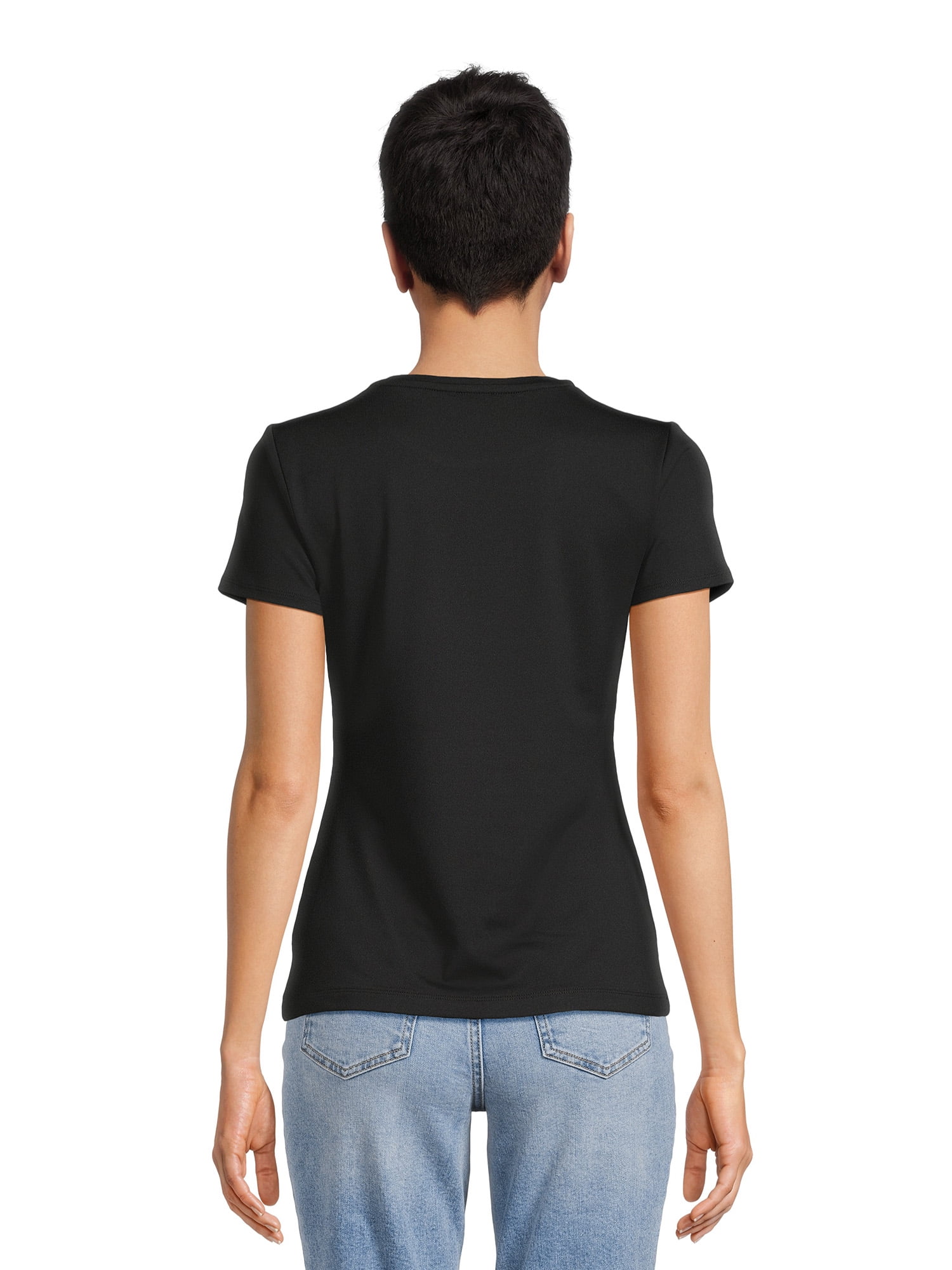 Time and Tru Women's Smoothing Tee with Short Sleeves, Sizes XS-XXXL