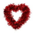thumbnail image 2 of Heart Shaped Wreath Valentines Wreath for Front Door Red Tinsel Heart Wreath Wedding Home Party Wall Indoor Outdoor Decorations with Led Light Gift Girlfriend Mother's Day, 2 of 5