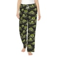 thumbnail image 2 of Goofa Light Green Excavator Printed Soft Pajama Pants for Women, Wide Leg Comfy Casual Lounge Yoga Pants-Medium, 2 of 9