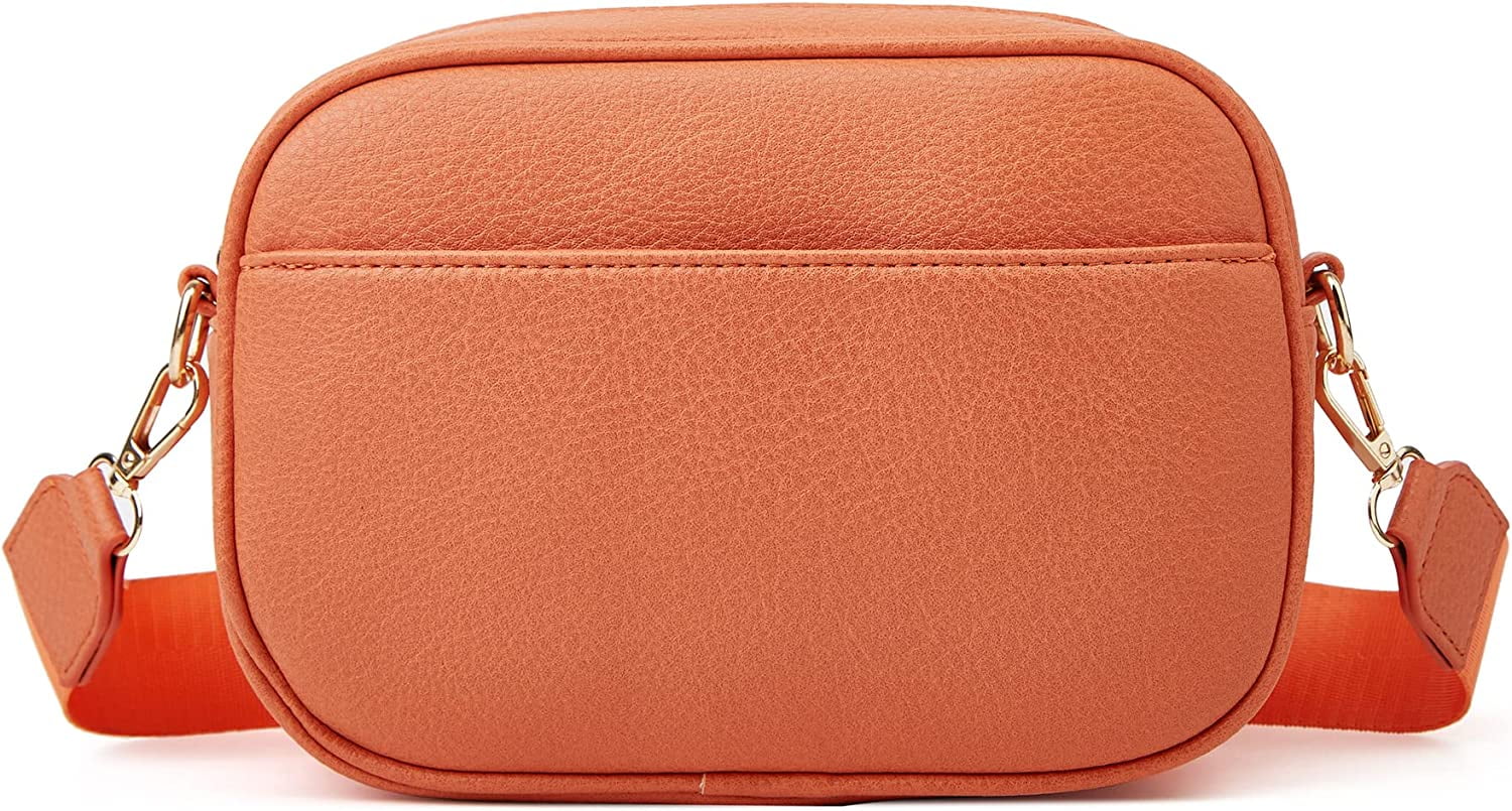 Triple Zip Small Crossbody Bag for Women, Square Snapshot Camera Side