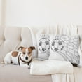 thumbnail image 4 of Ambesonne Black White Throw Pillow Cover 2 Pack, Soccer Ball in Net, 24", Black White, 4 of 7