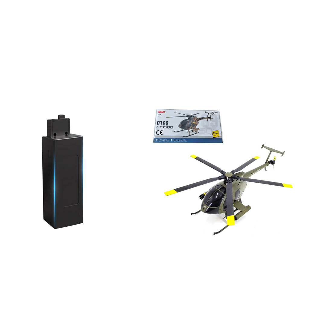 RC ERA C189 RC Helicopter with 6-Axis Gyro, 1:28 Scale MD500 4CH Single-Rotor Flybarless Helicopter, 2.4GHz RC Aircraft with Optical Flow & Altitude Hold for Adults