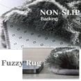 thumbnail image 4 of GlowSol Long Runner Rug 2x6 Soft Fuzzy Rug Fluffy Geometric Rug Non-Slip Comfy Plush Rug for Bedroom Laundry Kitchen, Dark Grey, 4 of 6