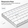 thumbnail image 6 of 102 Keys Wireless Keyboard and Mouse Combo, 2.4G+Bluetooth Dual-Mode Rechargeable Cordless USB Keyboard and Mouse, Silent Keyboard and Mouse with Multimedia Keys for Computer/Laptop/Windows/Mac,White, 6 of 7