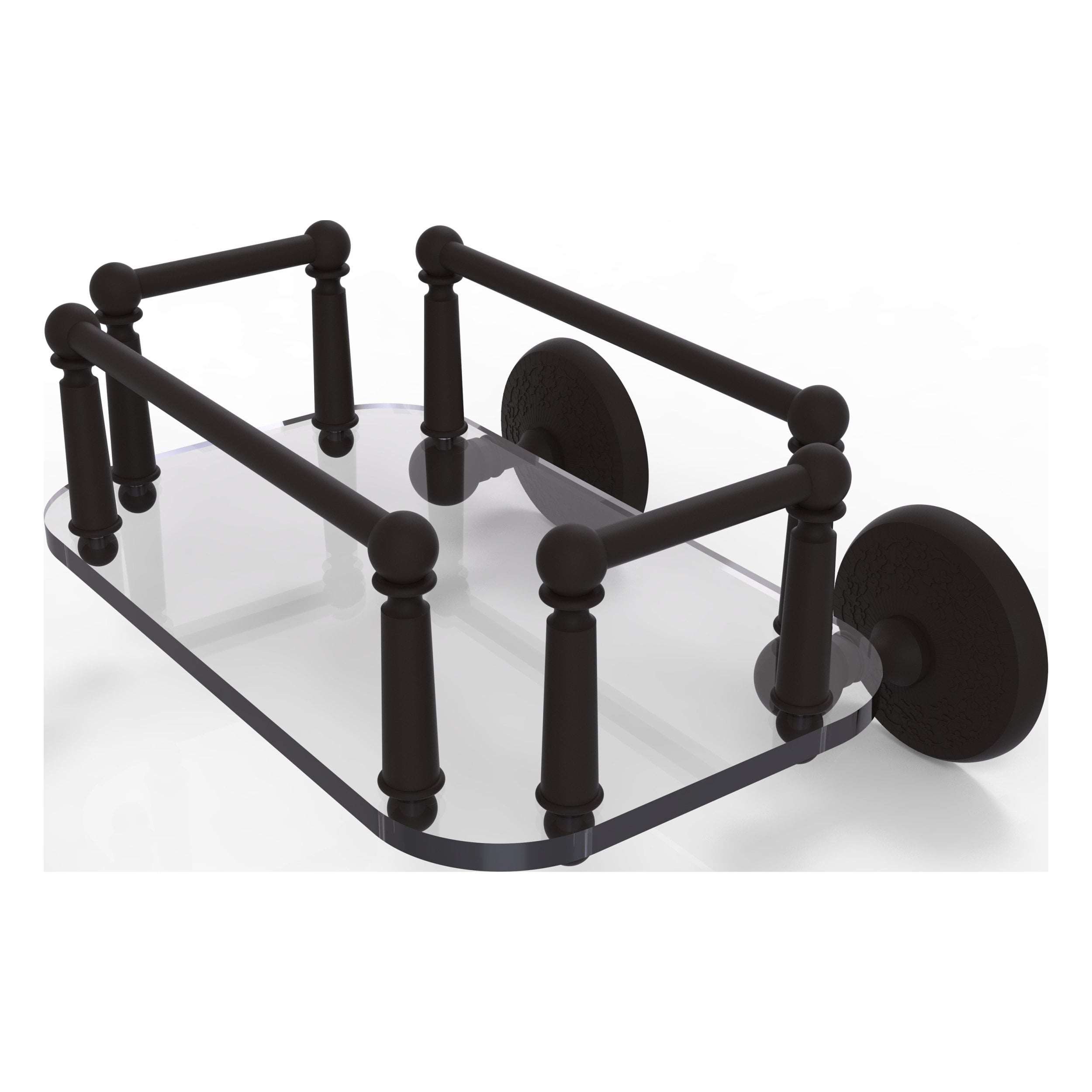 Allied Brass MC-GT-3-ORB Monte Carlo Collection Wall Mounted Horizontal Guest Towel Holder Oil Rubbed Bronze 