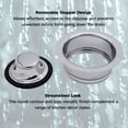 thumbnail image 3 of Westbrass Kitchen Sink Waste Disposal Drain Flange and Stopper, Polished Chrome, 3 of 10