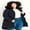 Navy, variant on Evans Women's Plus Size Contrast Zip Faux Fur Trim Coat