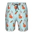 thumbnail image 4 of Kdxio Rabbit Is Eating Carrots Pattern Mens Casual Shorts - Drawstring Summer Beach Sports Shorts for Men, 4 of 9