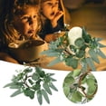 thumbnail image 2 of Green Candle Ring With Leaves Spring Greenery Garland Pillar Holder For Home Wedding Party Table Centerpiece Green Colorful for Front Door Front Door Small for Windows Light up Window 4 Foot Outdoor, 2 of 4