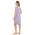 thumbnail image 4 of CONOMAX 1 Pack Women's Nightgown Short Sleeve Sleepshirts V Neck Print Nightshirt for Women's Plus Sleepwear, 4 of 6