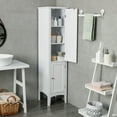 Costway Freestanding Tall Bathroom Storage Linen Tower W/ Doors