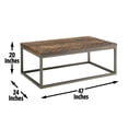 thumbnail image 3 of Table Basse Lorenza en Bois Brun Vieilli et Cadre en Nickel, 3 of 7