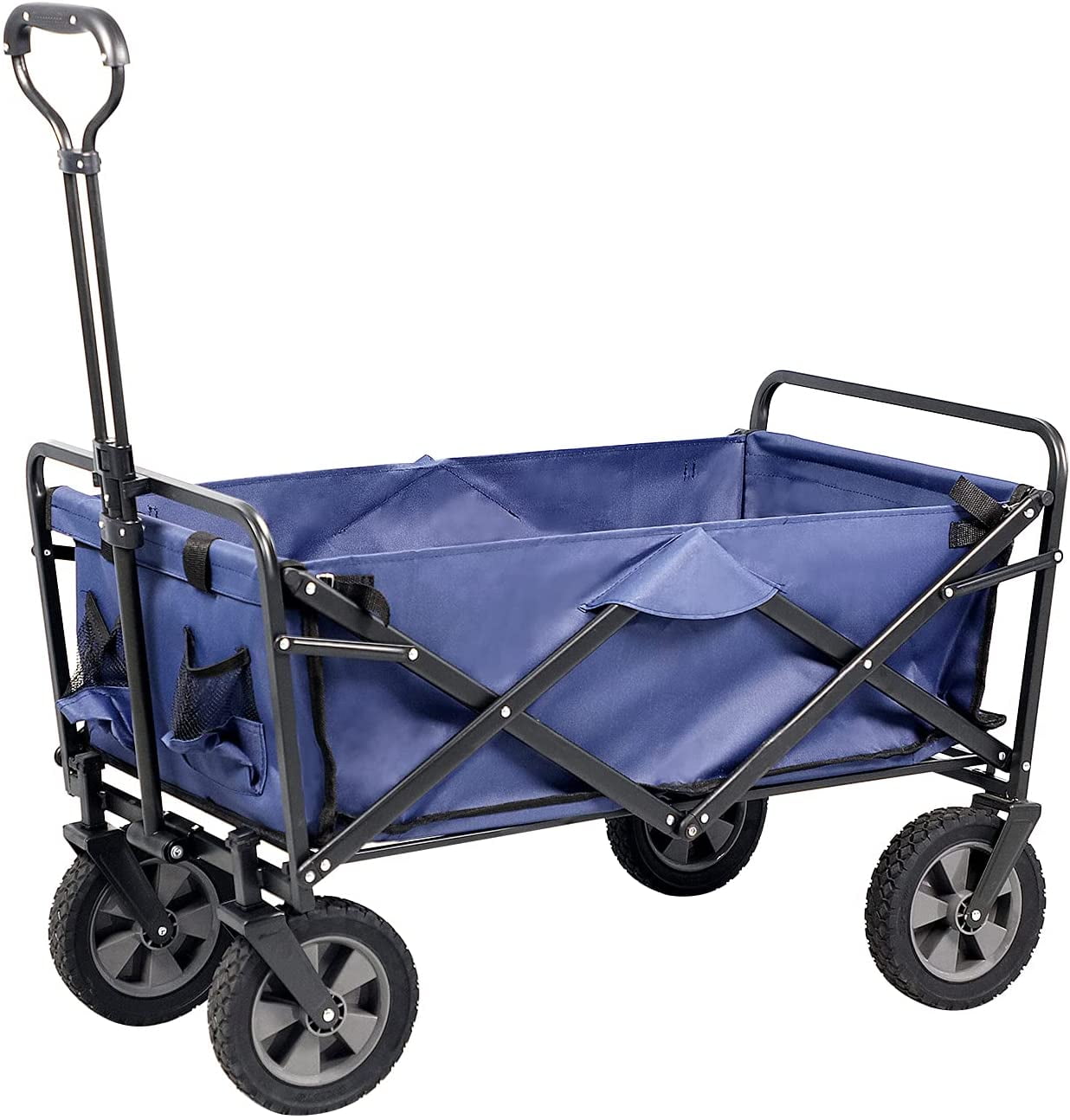 Folding Collapsible Wagon Cart Utility Garden Buggy Camp Beach Sports Cart Blue 