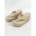 thumbnail image 4 of Women's Platform Wedge Heel Black Slippers With Waterproof Soles, Summer New Style, Simple, Casual, Round Toe Stripe Shoes, 4 of 4