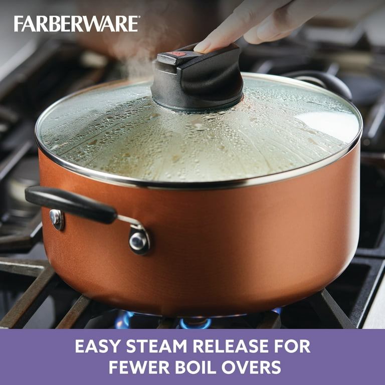 Farberware 5 Quart Easy Clean Nonstick Cookware Dutch Oven with Lid Copper Walmart