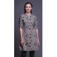 thumbnail image 3 of Bimba Roll Up Sleeve Kurti For Women Printed Mandarin Collar Short Kurti Tops, 3 of 6