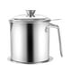 thumbnail image 1 of 304 Stainless Steel Grease Strainer Pot For Cooks Kitchen Use 18X14.5CM Reusable Oil 1Pack Storing Liquid Seasoning, 1 of 3