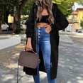 thumbnail image 7 of Qiopertar Women's Hoodies Zip Hooded Long Sleeve Oversized Fleece Coat Casual Warm Fall Winter Loose Cardigan Sweatshirt, Black 3XL, 7 of 7