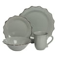 thumbnail image 2 of 10 Strawberry Street Oxford 24 Piece Stoneware Dinnerware Set, Gray, 2 of 8